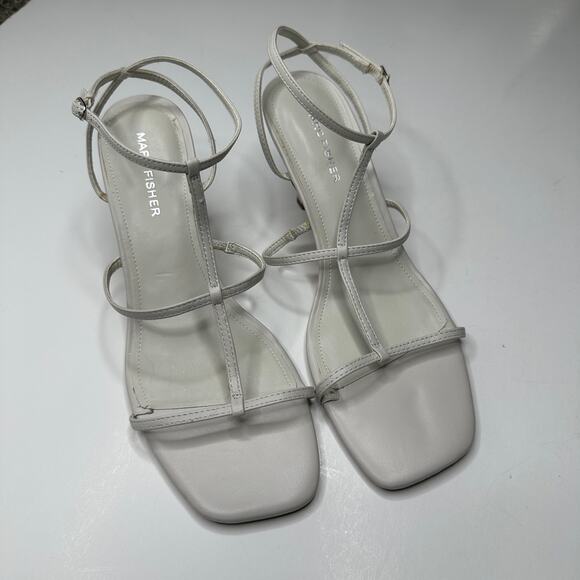 Marc Fisher White Dennie Strappy Heels - Picture 1 of 4